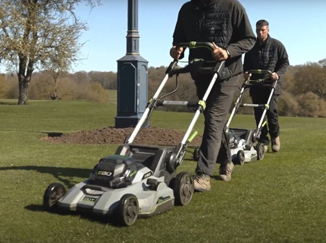 Battery-powered mowing