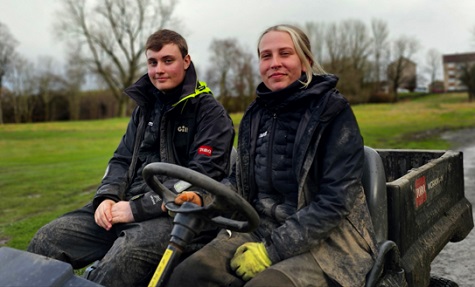 Golf It! apprentices Anton Sheilds and Lucy Millar