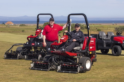 Course Manager Paul Hay, seated, with Reesink Scotland’s Mike Turnbull.