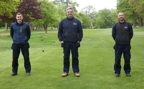 The Knutsford greenkeeping team of Ben Lambert, David Jones and Neill Sidebotham