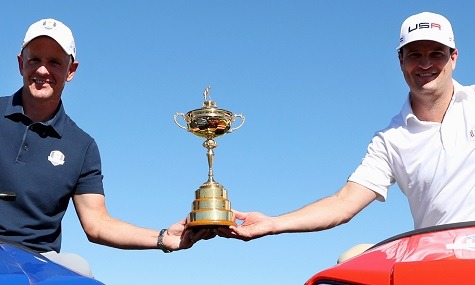 Captains Luke Donald and Zach Johnson with the Ryder Cup