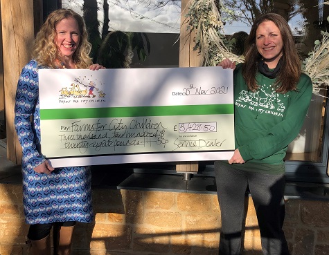 Service Dealer's Jenni Green (left) presented the cheque to Lisa Long, regional corporate fundraising manager of Farms For City Children this week