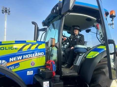 New Holland tractor in police livery