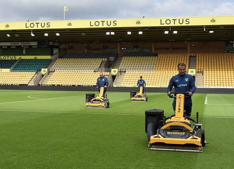 The grounds team at Carrow Road