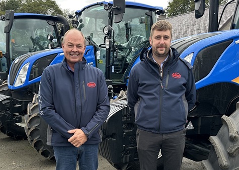 L-R: Robert Jones of Menai Tractors with Vicon area sales manager Grant Williams